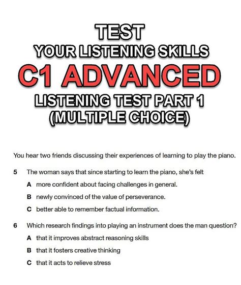 Advanced Listening Exercise .
